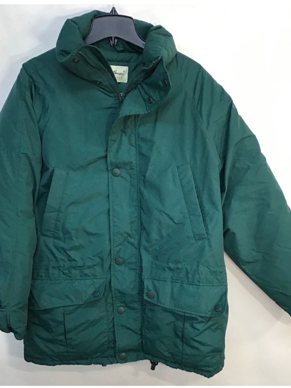 Eddie Bauer Men's Goose Down Puffer Jacket Green Size Medium Nylon Winter Coat